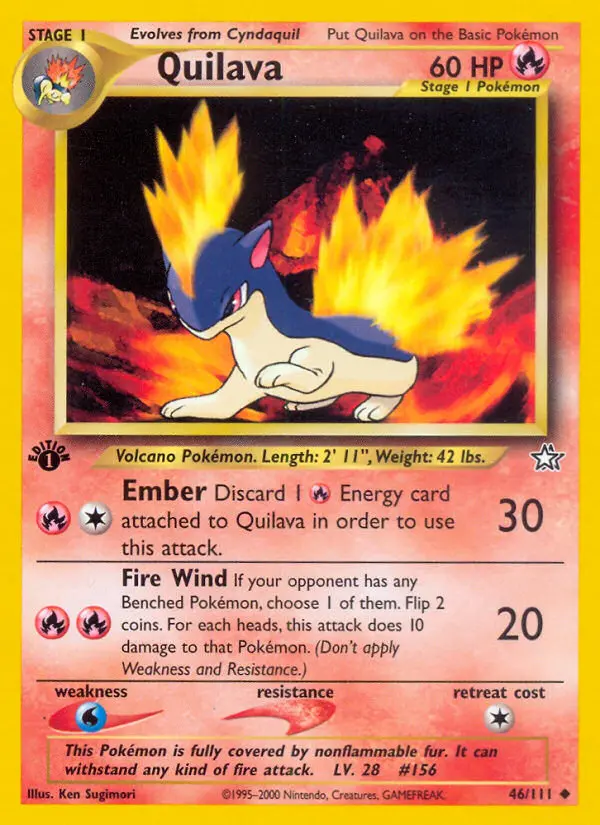 Quilava Uncommon Pokemon card #46 from Neo Genesis