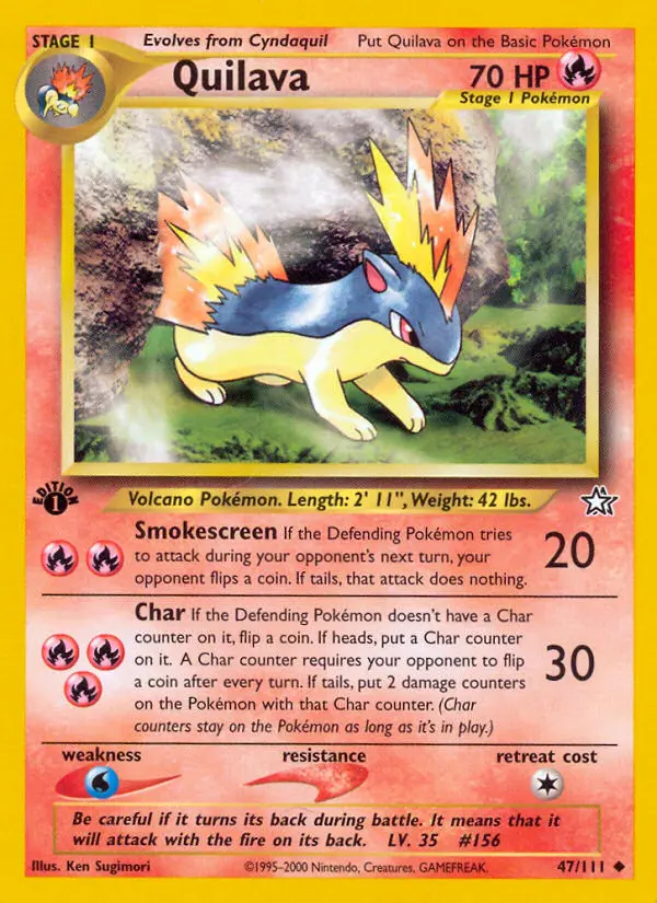 Quilava Uncommon Pokemon card #47 from Neo Genesis