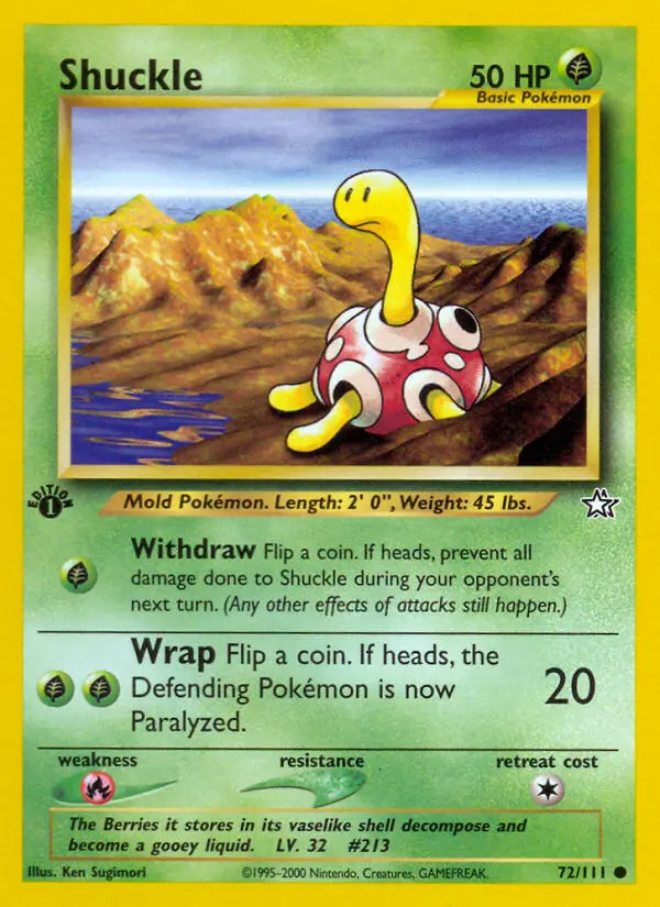 Shuckle Common Pokemon card #72 from Neo Genesis