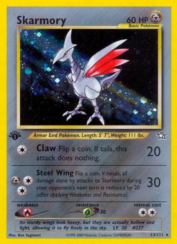 Skarmory Rare Pokemon card #13 from Neo Genesis