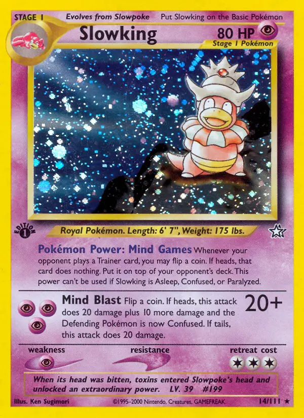 Slowking Rare Pokemon card #14 from Neo Genesis