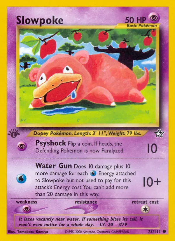 Slowpoke Common Pokemon card #73 from Neo Genesis