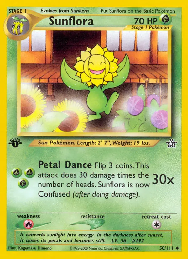 Sunflora Uncommon Pokemon card #50 from Neo Genesis