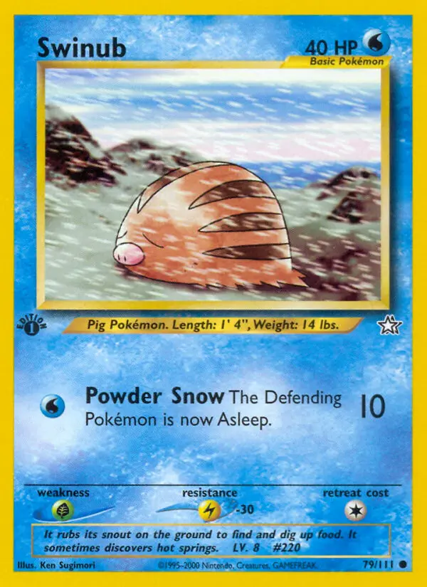 Swinub Common Pokemon card #79 from Neo Genesis