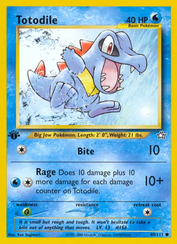 Totodile Common Pokemon card #80 from Neo Genesis