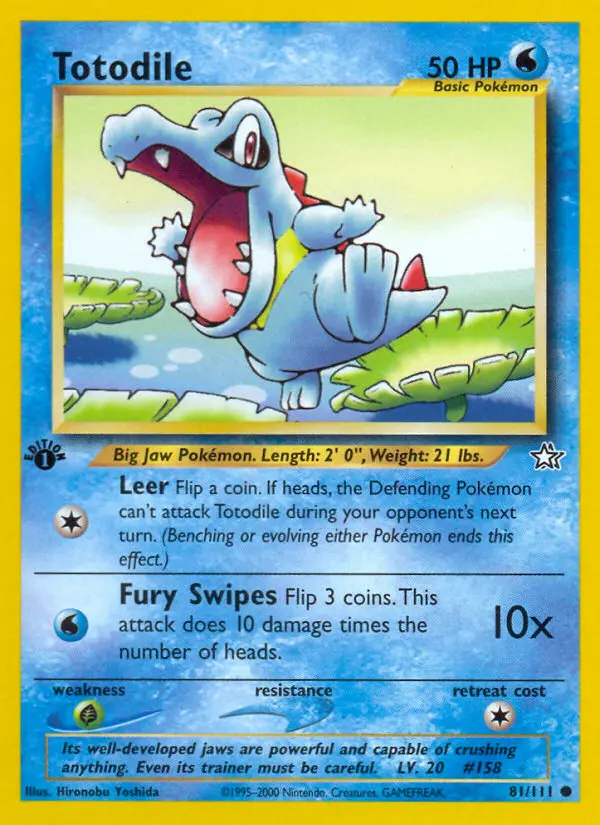 Totodile Common Pokemon card #81 from Neo Genesis