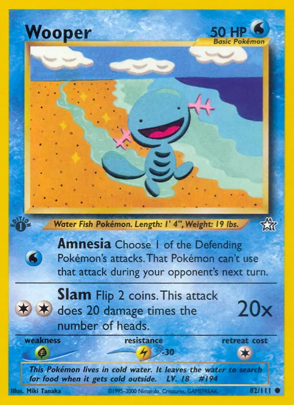 Wooper Common Pokemon card #82 from Neo Genesis