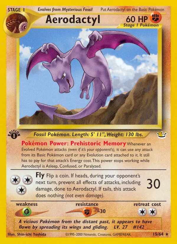 Aerodactyl Rare Pokemon card #15 from Neo Revelation