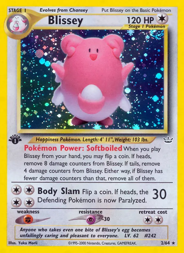 Blissey Rare Pokemon card #2 from Neo Revelation