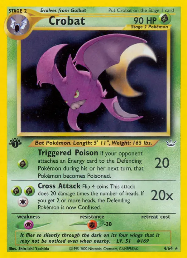 Crobat Rare Pokemon card #4 from Neo Revelation