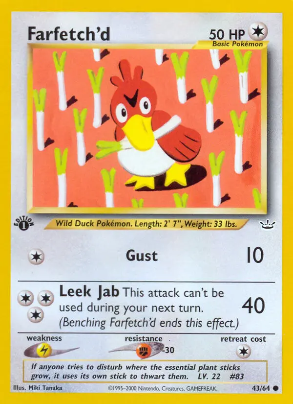 Farfetch'd Common Pokemon card #43 from Neo Revelation