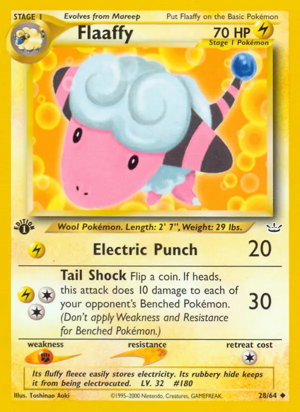Flaaffy Uncommon Pokemon card #28 from Neo Revelation