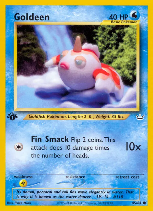 Goldeen Common Pokemon card #45 from Neo Revelation