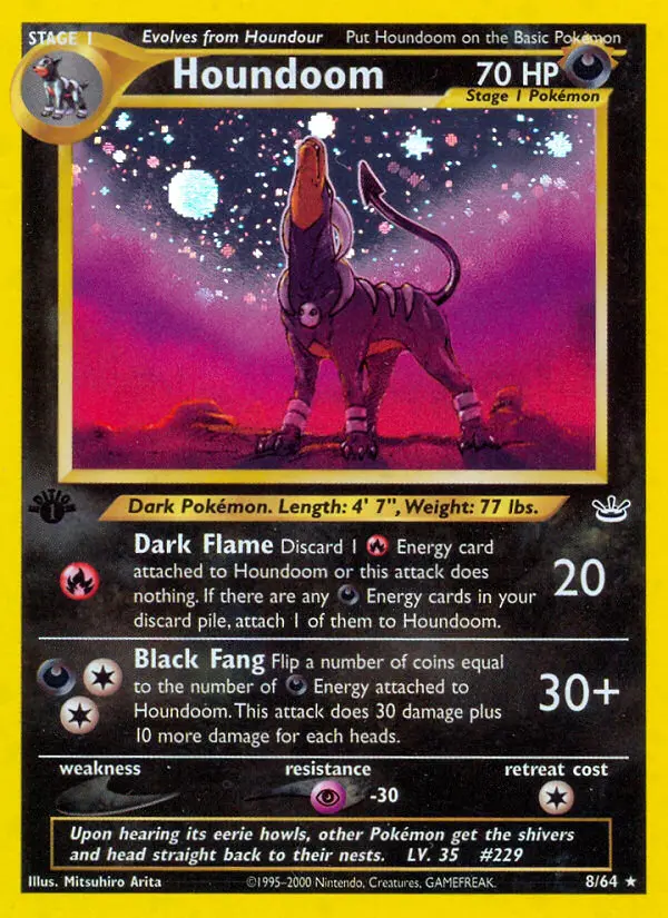 Houndoom Rare Pokemon card #8 from Neo Revelation