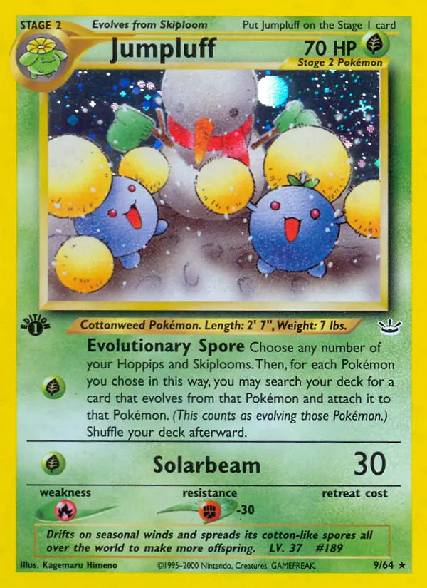 Jumpluff Rare Pokemon card #9 from Neo Revelation