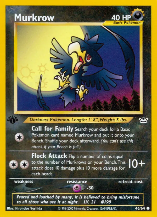 Murkrow Common Pokemon card #46 from Neo Revelation