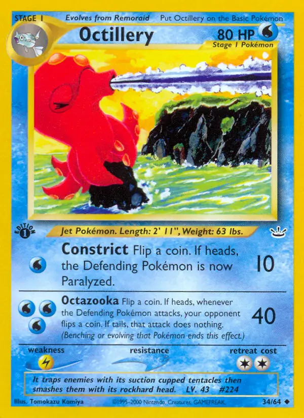 Octillery Uncommon Pokemon card #34 from Neo Revelation