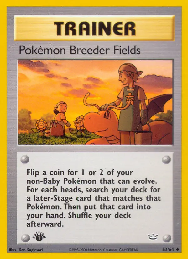 Pokémon Breeder Fields Uncommon Pokemon card #62 from Neo Revelation