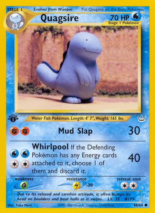 Quagsire Common Pokemon card #48 from Neo Revelation