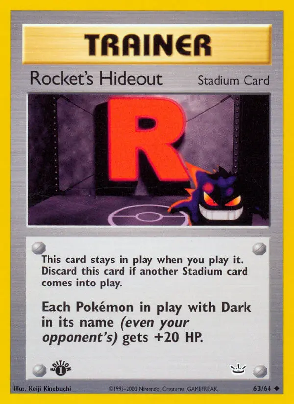 Rocket's Hideout Uncommon Pokemon card #63 from Neo Revelation