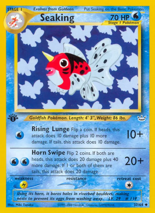 Seaking Uncommon Pokemon card #37 from Neo Revelation