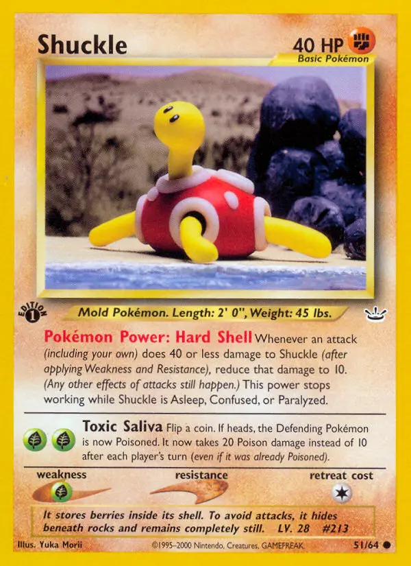 Shuckle Common Pokemon card #51 from Neo Revelation