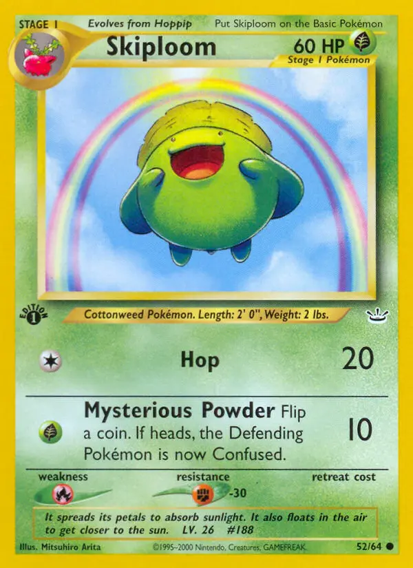 Skiploom Common Pokemon card #52 from Neo Revelation