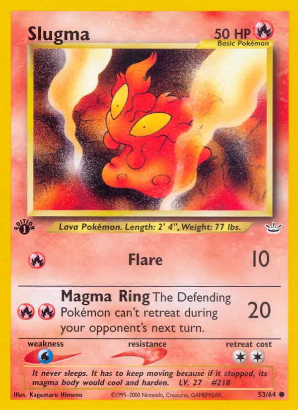 Slugma Common Pokemon card #53 from Neo Revelation