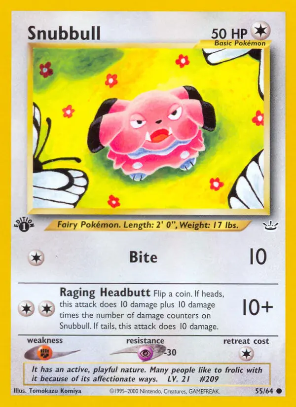 Snubbull Common Pokemon card #55 from Neo Revelation