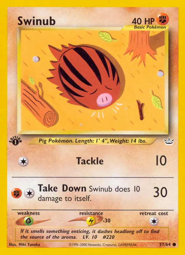 Swinub Common Pokemon card #57 from Neo Revelation