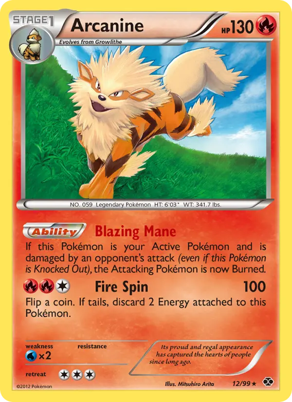 Arcanine Rare Pokemon card #12 from Next Destinies