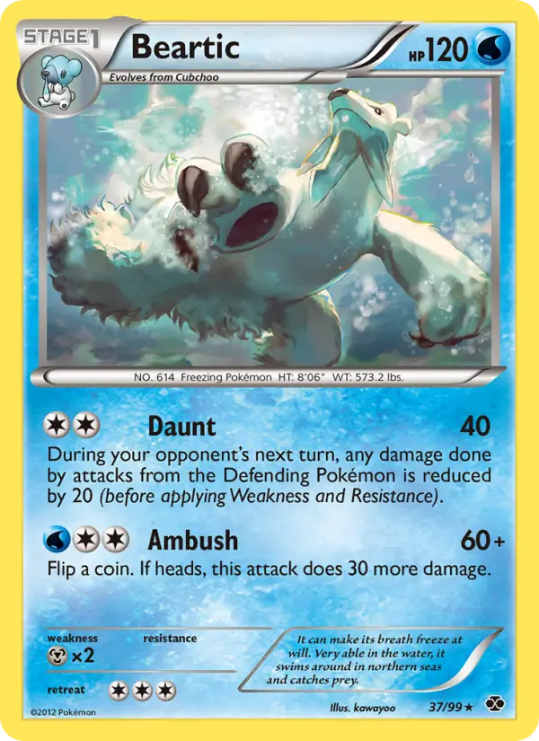 Beartic Rare Pokemon card #37 from Next Destinies