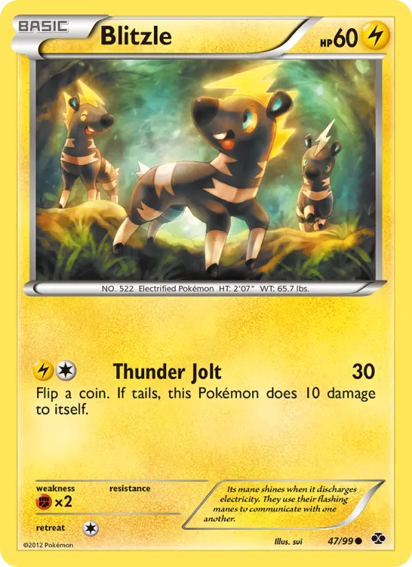 Blitzle Common Pokemon card #47 from Next Destinies