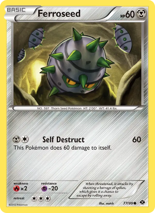 Ferroseed Common Pokemon card #77 from Next Destinies