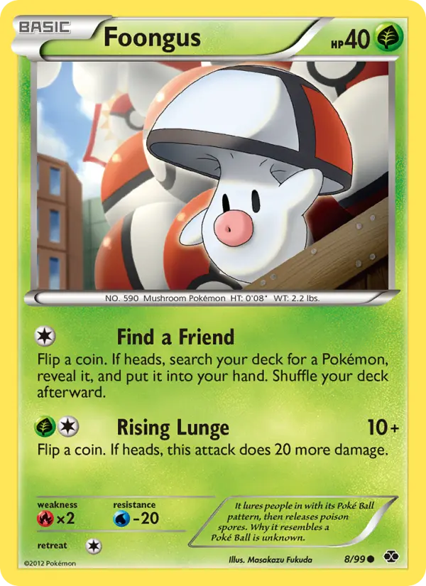 Foongus Common Pokemon card #8 from Next Destinies
