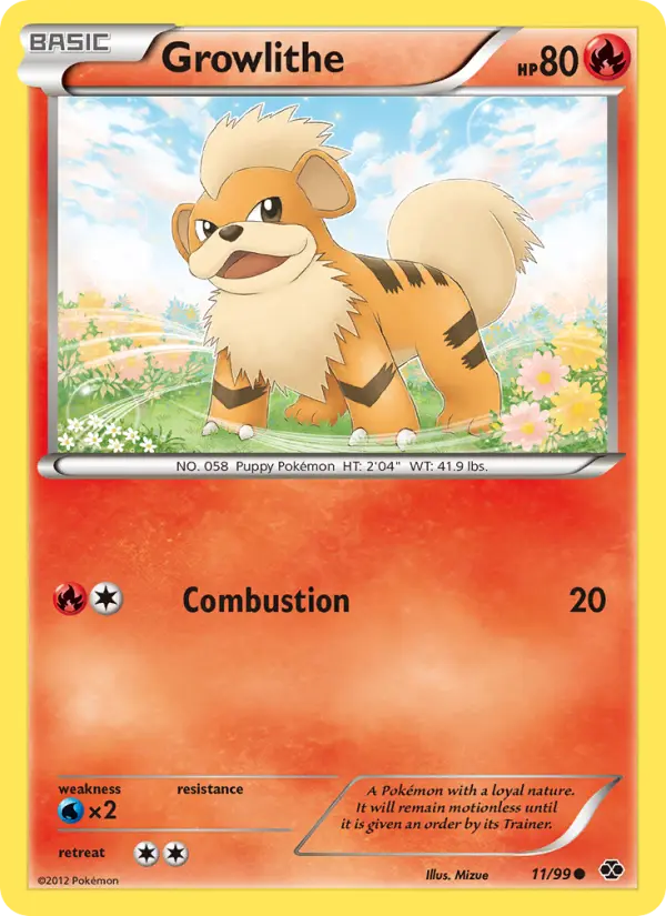 Growlithe Common Pokemon card #11 from Next Destinies