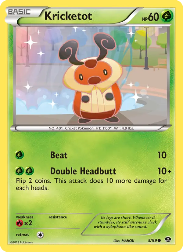 Kricketot Common Pokemon card #3 from Next Destinies