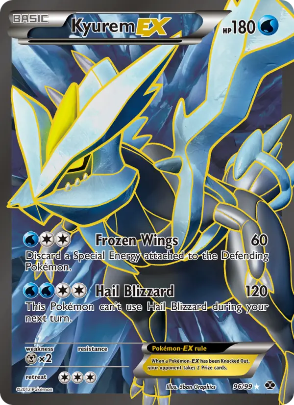 Kyurem-EX Ultra Rare Pokemon card #96 from Next Destinies