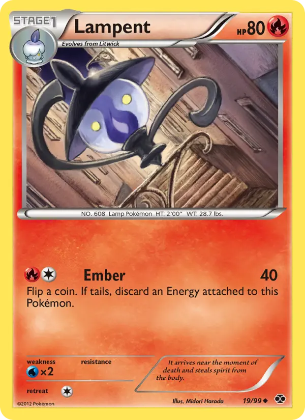Lampent Uncommon Pokemon card #19 from Next Destinies