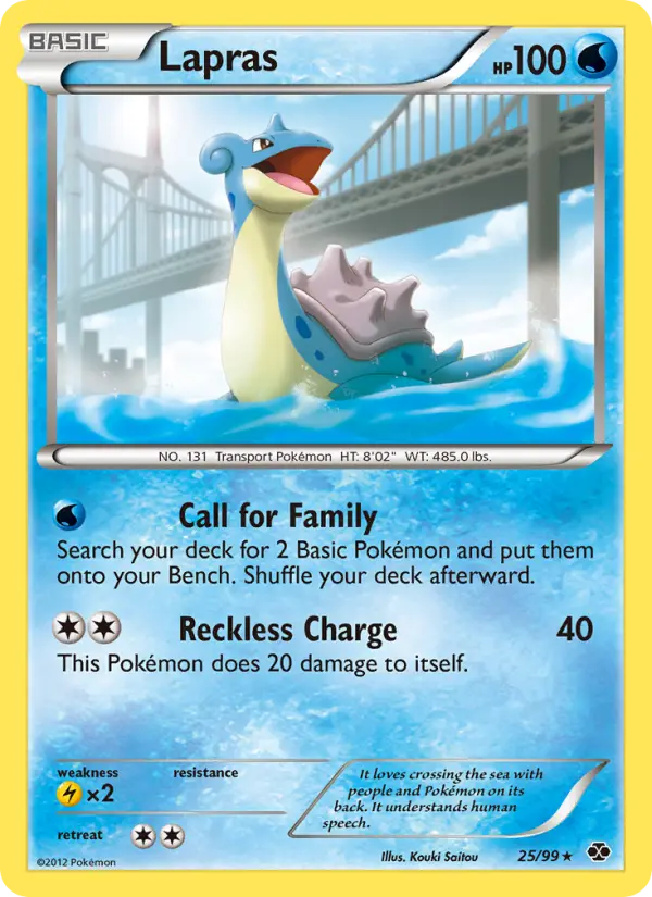 Lapras Rare Pokemon card #25 from Next Destinies