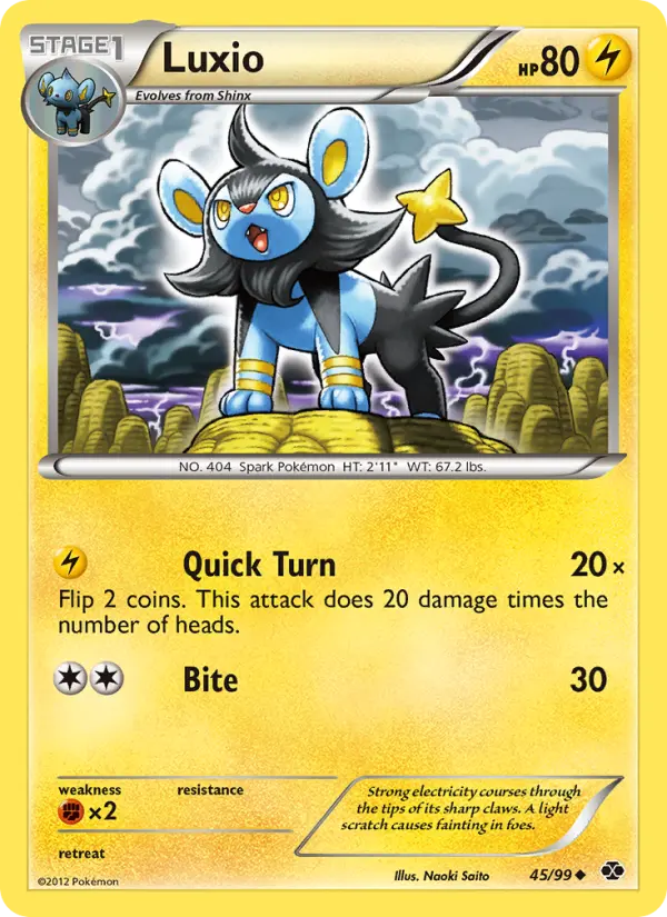 Luxio Uncommon Pokemon card #45 from Next Destinies
