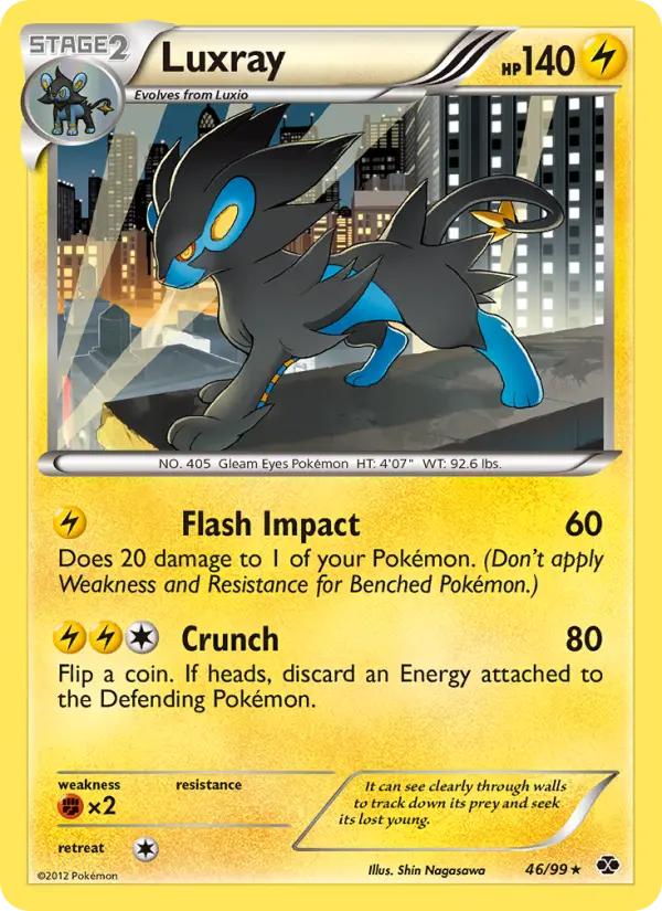 Luxray Rare Pokemon card #46 from Next Destinies