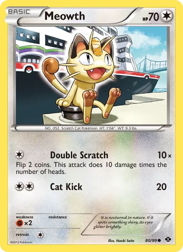Meowth Common Pokemon card #80 from Next Destinies