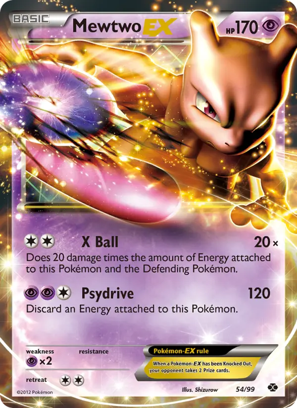 Mewtwo-EX Rare Pokemon card #54 from Next Destinies