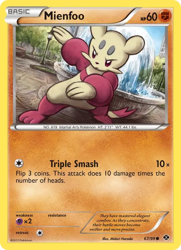 Mienfoo Common Pokemon card #67 from Next Destinies