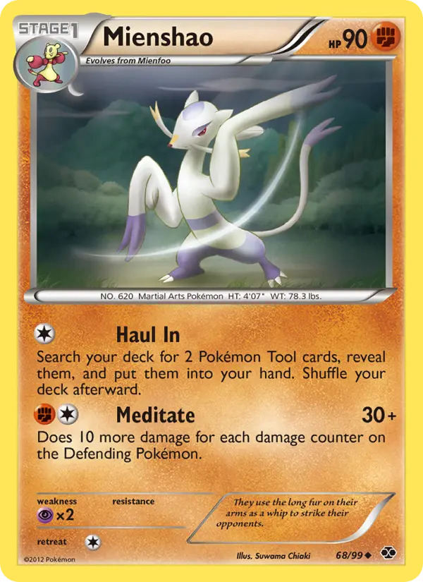 Mienshao Uncommon Pokemon card #68 from Next Destinies