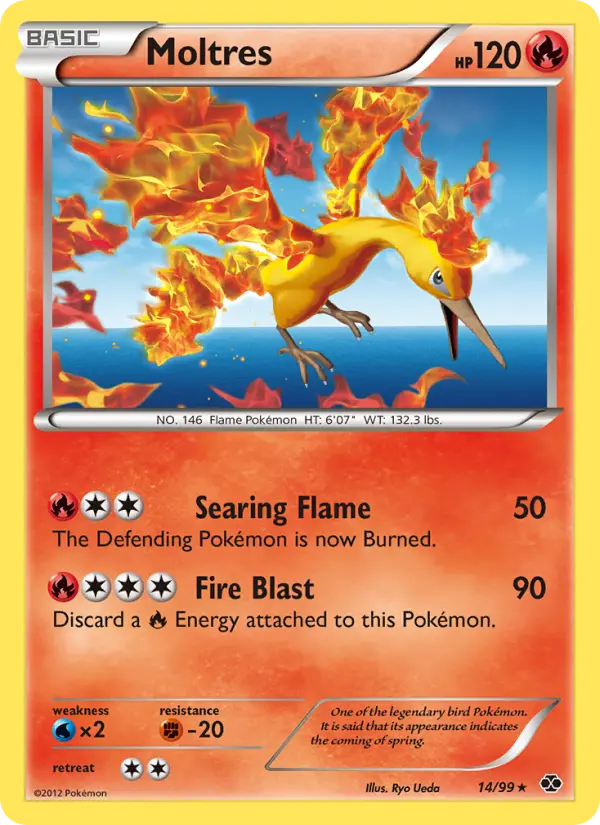 Moltres Rare Pokemon card #14 from Next Destinies