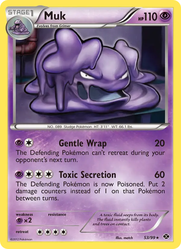Muk Rare Pokemon card #53 from Next Destinies