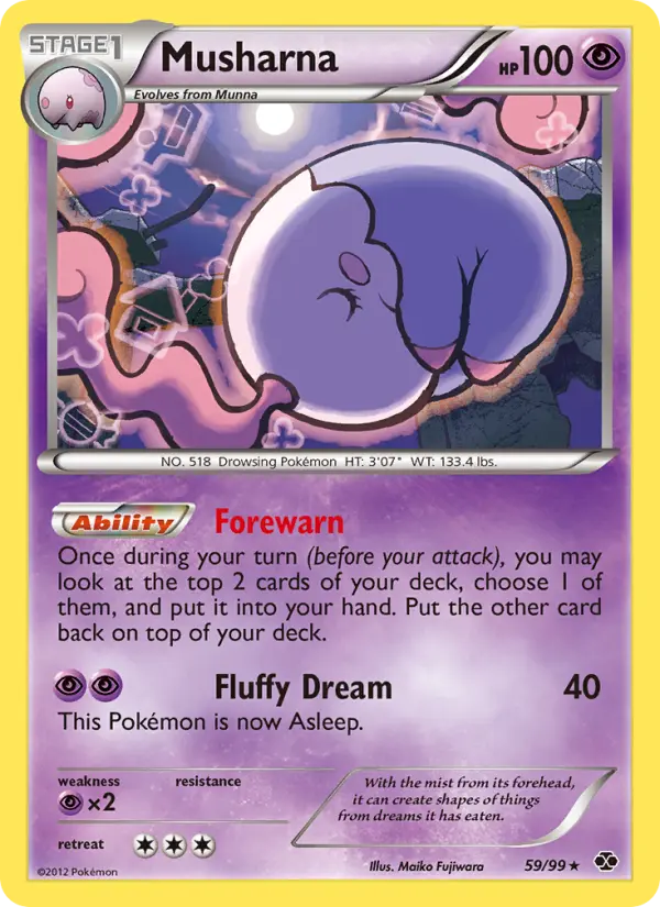 Musharna Rare Pokemon card #59 from Next Destinies