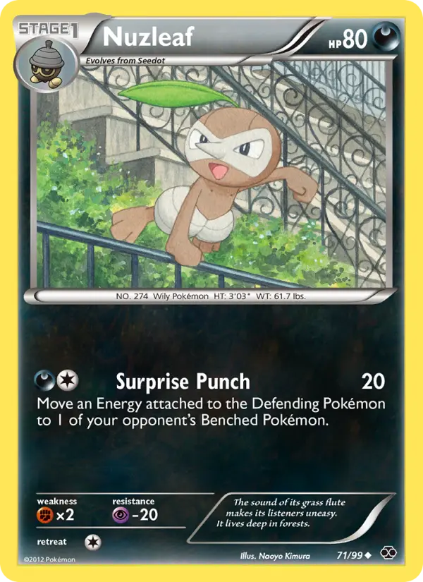 Nuzleaf Uncommon Pokemon card #71 from Next Destinies